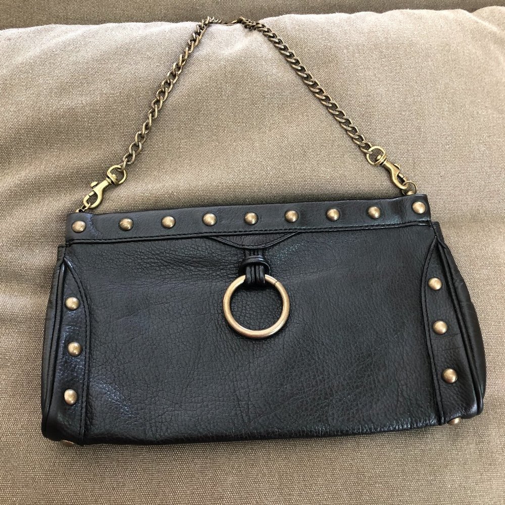 Hobo International Clutch Brass Chain Strap Studded Handbag
